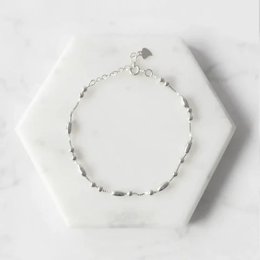 極簡銀曜手鍊（925純銀製）