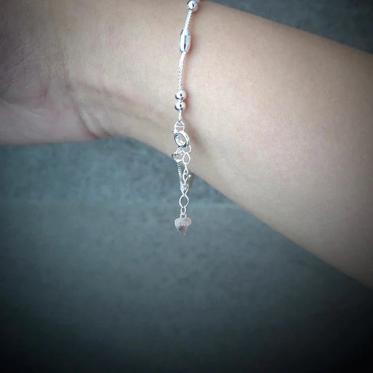 極簡銀曜手鍊（925純銀製）