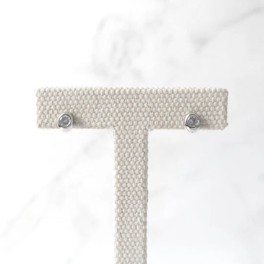 水晶耳針（925 純銀、抗氧化銠層、水晶）