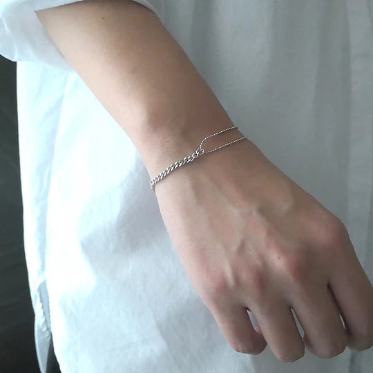 月影雙鍊手鍊（925純銀製）