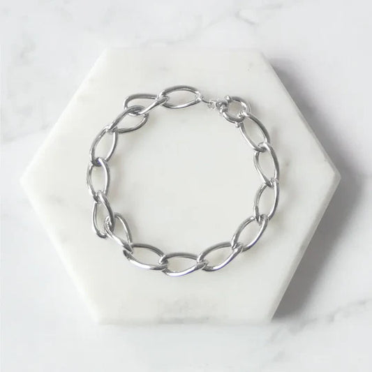 輕量極簡純銀鍊式手鍊（925 純銀）
