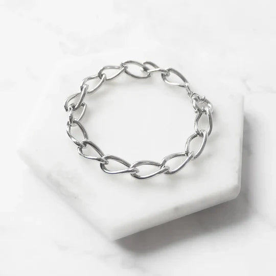 輕量極簡純銀鍊式手鍊（925 純銀）