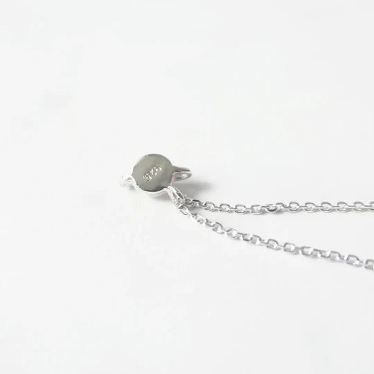 蛋白石行星項鍊，天然蛋白石虹彩遊色，925 純銀鍍鉑金設計，行星造型項鍊