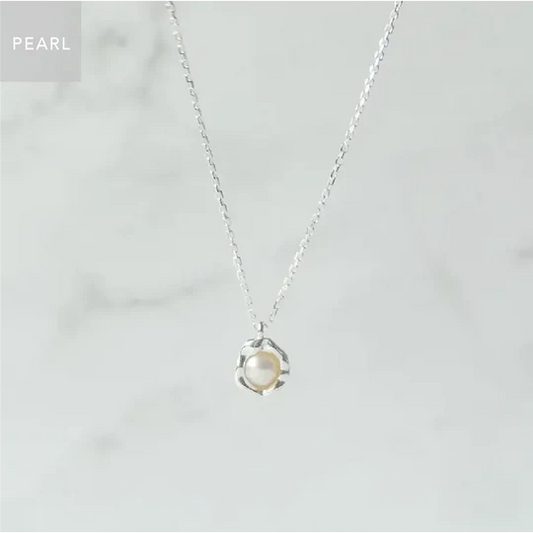 珍珠吊墜項鍊（925純銀、珍珠）